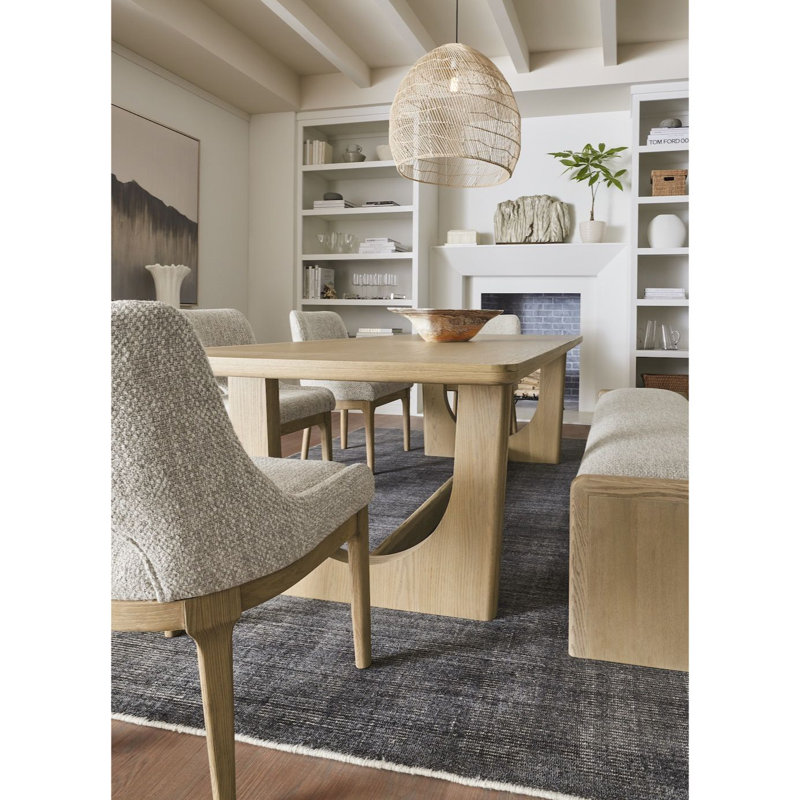 Stratos Wood 96" Dining Table in Raw Oak Finish with Clean Modern Design