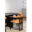 Hazen - Chaise de salle à manger moderne en cuir brun clair et fer noir