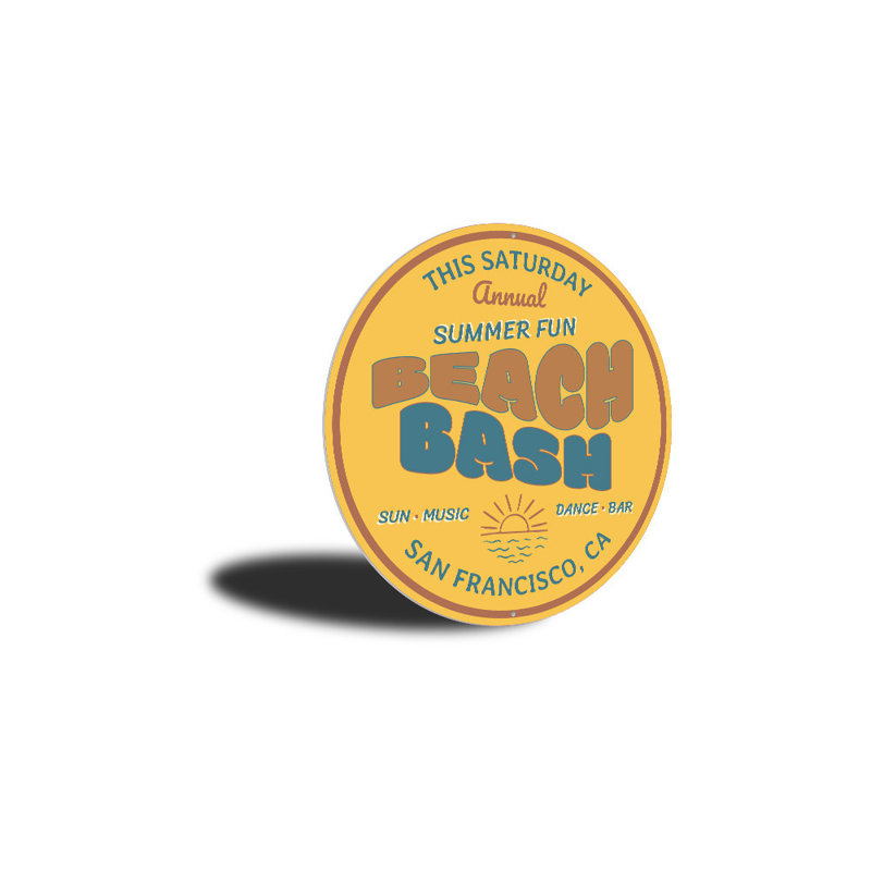 Plaque en aluminium Beach Bash, H 18 po x l 18 po x P 0,06 po