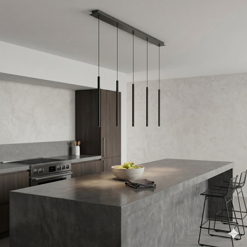 Baileyton 5 - Light Kitchen Island Pendant, Black