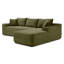 Canapé modulaire 105 po, canapé modulaire Cloud avec assise profonde, canapé modulaire moderne en L avec méridienne, fauteuils rembourrés pour salon, sans assemblage, (VERT)