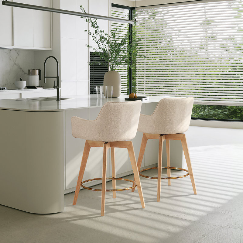 Lovetro 65.5cm Swivel Bar Stool, Beige