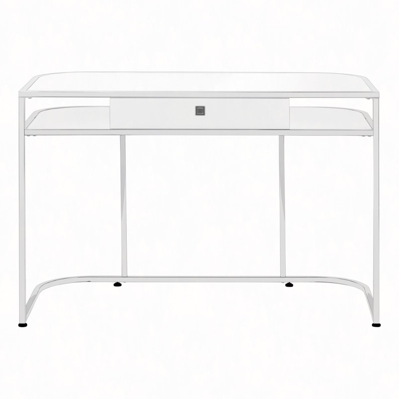 Bureau d'ordinateur, bureau personnel, ordinateur portable, tiroirs de rangement, travail, métal, contemporain, moderne