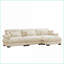 Canapé modulaire, canapé modulaire en L en velours crème avec repose-pieds mobile Accoudoirs renforcés pour le salon | Velours | Crème