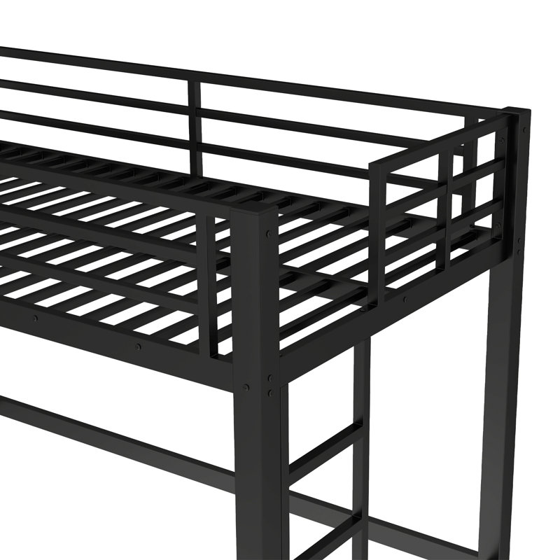 Black Twin Xl Modern Metal Loft Bed With Reinforced Slats, Twin XL , White