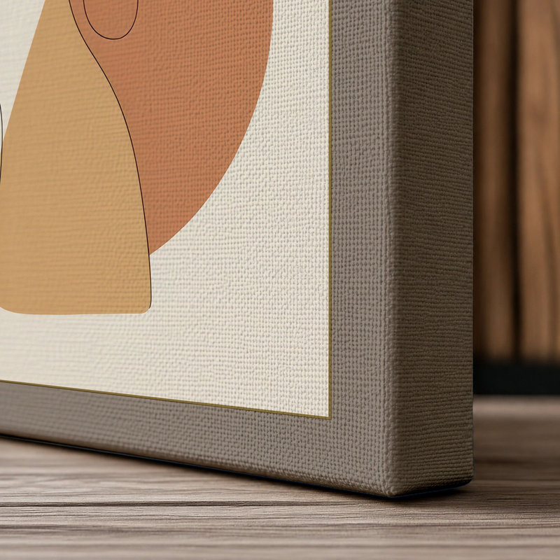 Serene Abstraction Modern - Wrapped Canvas, 36x24 - 91.4 x 61.0 cm, Taupe Border