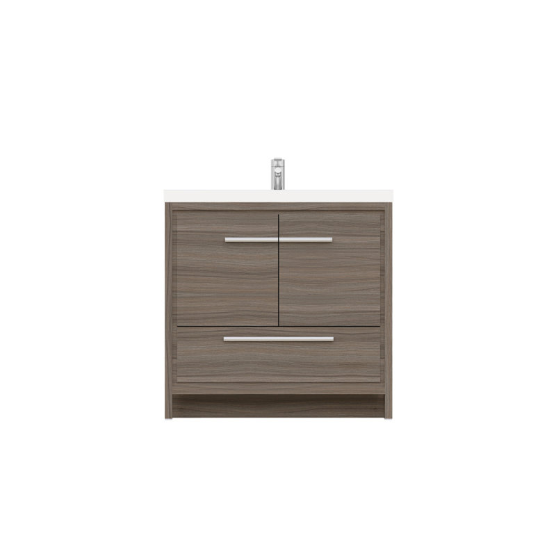 Ensemble de meuble-lavabo simple 36 po Feike, Gris