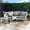 Ensemble de canapé modulaire d'extérieur en aluminium 4 pièces Stance par Modway