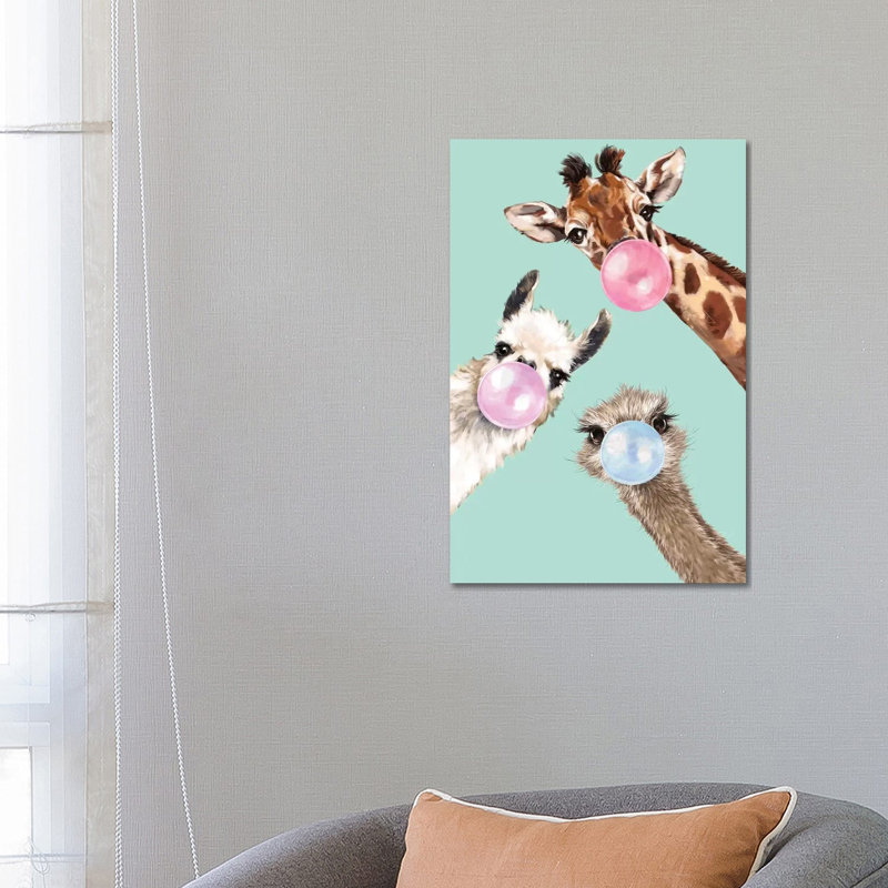 Bubble Gum Gang In Green by Big Nose Work - Wrapped Canvas Print, 66.04 cm H x 45.72 cm W x 1.91 cm D, Wrapped Canvas
