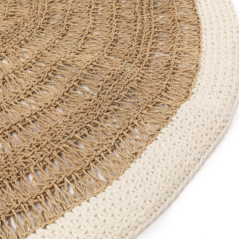 Round Ched Hand Woven Area Rug, Round 100cm