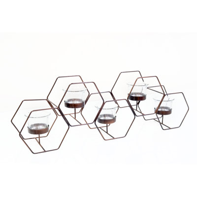 Table à candélabre en verre/fer 19,6 "