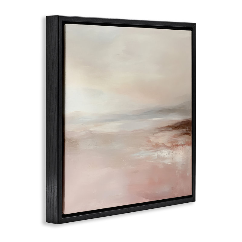 Cadre flottant en marée rose, par Petal Prints Design, Cadre flottant noir de jais, H 18 po x l 18 po