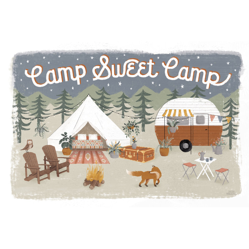 Gone Glamping I by Laura Marshall - Wrapped Canvas Painting, 51cm H x 76cm W