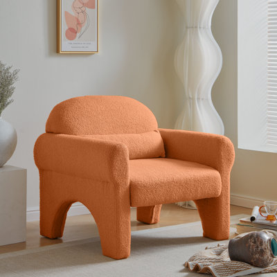 Fauteuil d'appoint Modern Boucle avec coussin lombaire pour le salon