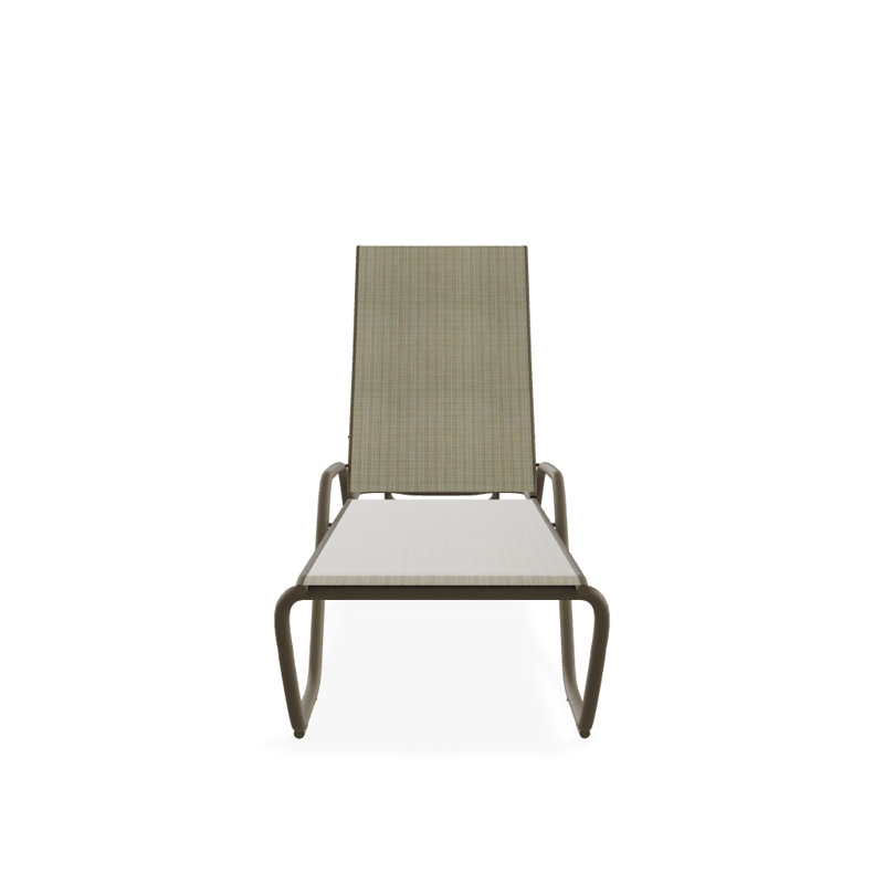 Outdoor Rust-Resistant Metal Chaise Lounge, Textured Beachwood, Skip
