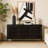 Lizzy Sideboard Console, 3 Inner Shelves, Black Natural Wood 64 Inch