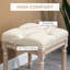 Repose-pieds 16 po, repose-pieds capitonné avec siège rembourré, pieds en bois rustique pour chambre à coucher, salon, beige-326224013