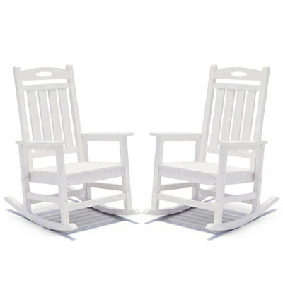 Ensemble de chaises berçantes d'extérieur pour 2 personnes, chaise berçante de patio en PEHD pour adultes, chaise berçante d'extérieur surdimensionnée pour pelouse