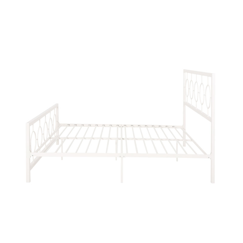 Singraul Metal Open-Frame Bed, White, King