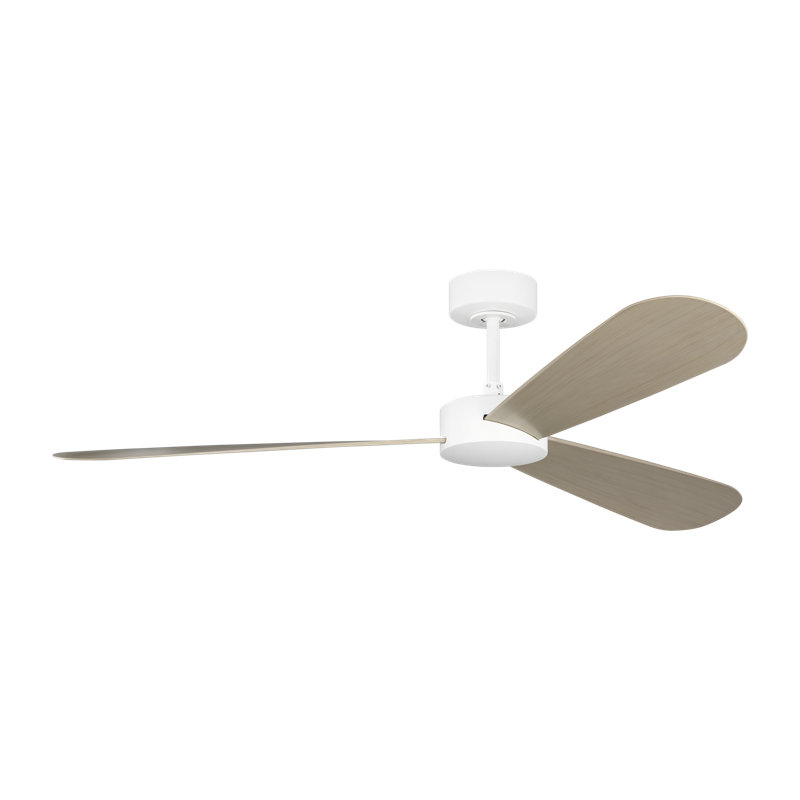  Ventilateur de plafond intérieur Paddle Smart 60 avec tige filetée, pales ABS en chêne cérusé blanc et télécommande portable