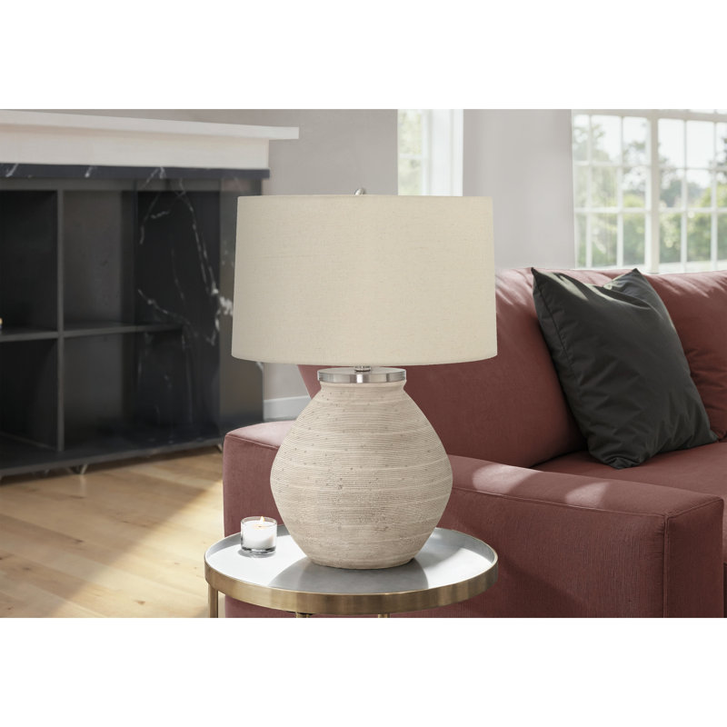 Lampe de table contemporaine et moderne, Crème, Argent/Beige