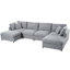U_STYLE Grand canapé modulaire en U de 128 po avec 2 repose-pieds mobiles, tissu chenille, conception modulaire pour le salon, le cinéma maison et l'espace spacieux (ancien sku: WY000454AAE)
