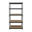 Étagère de rangement en acier thermolaqué noir mat à 5 niveaux avec tablettes HDF Ar Shelving-1390618737