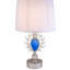 Lampe de table - 27,75 po de hauteur en polyrésine «Just Dazzle» avec finition argentée et abat-jour blanc