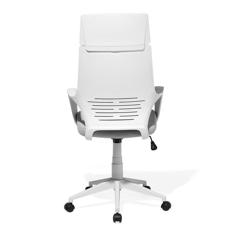 Gina Office Chair with Headrest, White, Grey