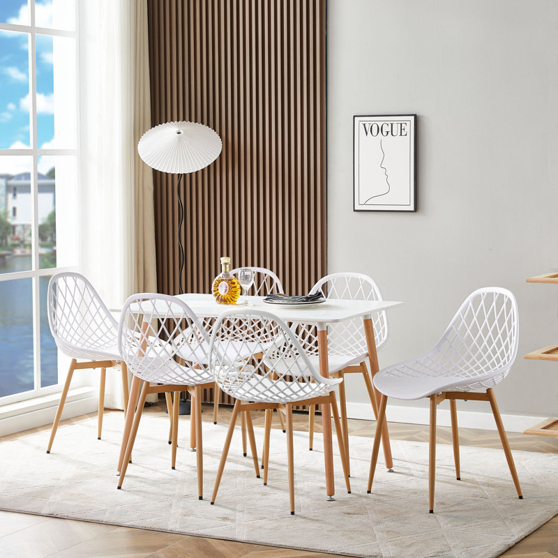 6 - Person Dining Set, White