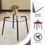 Table de salle à manger 42 "ronde en verre trempé - Verre transparent avec pieds en métal noir