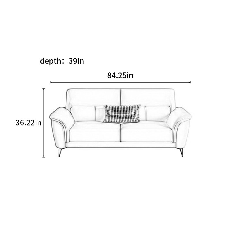 Canapé américain moderne et simple, H 36,22 po x l 84,25 po x P 39 po, 2