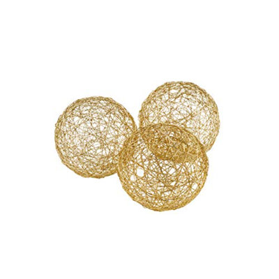 Sphères en fil d'or Yadelis Guita / P 3 po - boîte de 3