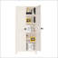 Armoire de rangement sécurisée en métal à 2 portes avec serrure et tablettes réglables pour une organisation polyvalente, beige