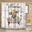 Ensemble de rideau de douche en polyester 13 pièces + crochets Viresh
