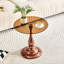 Table d'appoint moderne avec plateau en verre trempé et base artistique-407711041-407711043