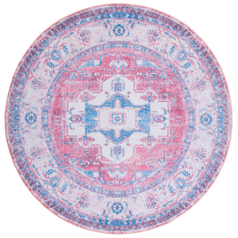 Serapi Performance Machine Washable Oriental Rug, Square 6'7"