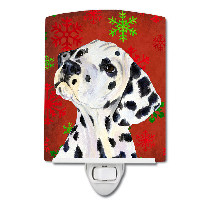 Dalmatian Snowflakes Holiday Christmas Ceramic Night Light