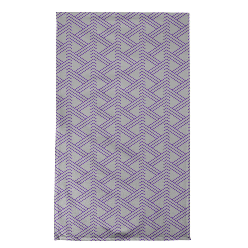 Jordao Tea Towel Kitchen Towel, Gray/Purple, Cotton Twill