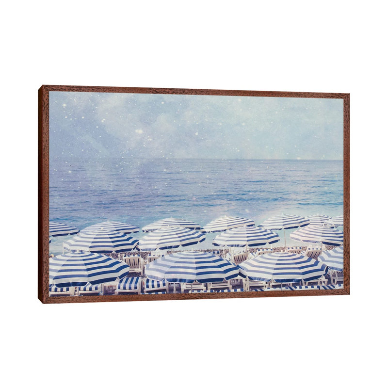 Celestial Beach - Print on Canvas, 45.72cm H x 66.04cm W x 3.81cm D, Classic Brown Wood Framed