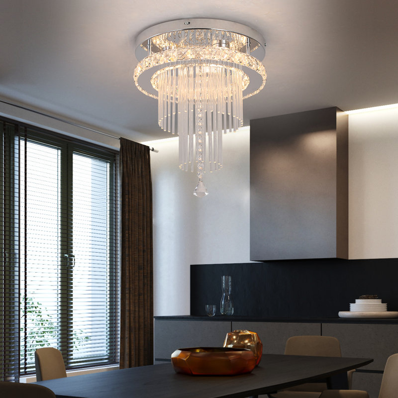Repton 1 - Light Crystal LED Chandelier, Tri-Color Variable Light (6000K-3000K-4500K)