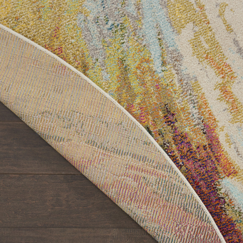 Velva Abstract Indoor Rug, Round 7'10"