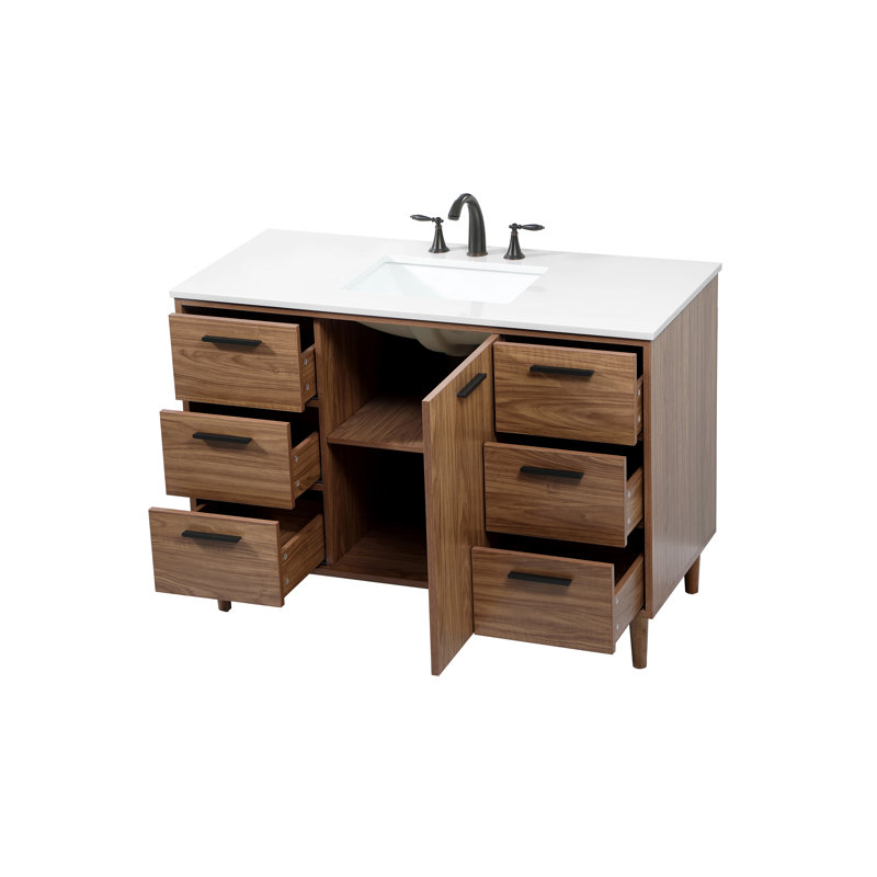Ensemble de meuble-lavabo simple 48 po Baldwin, Noyer brun