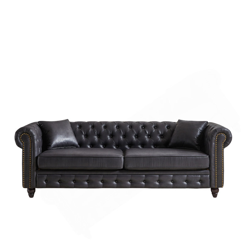 Canapé Chesterfield 85,5 po, Noir