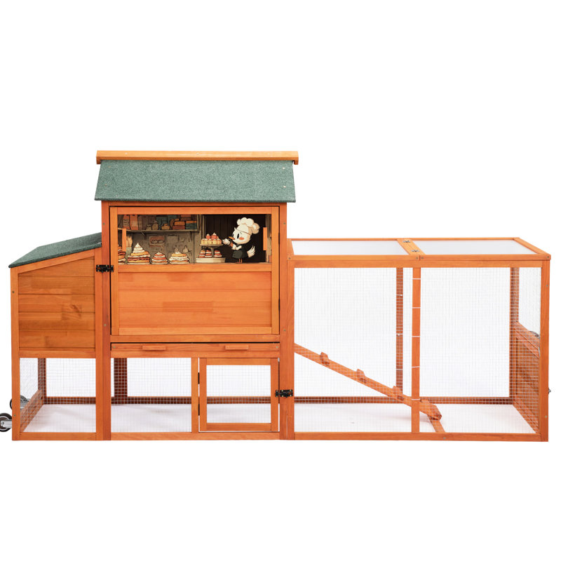 Poulailler orange multifonctionnel avec un design intelligent pour la planète, une entrée sécurisée et un poulet à 360 mouvements avec une chambre de repos colorée, environnement climatisé pour les petits troupeaux extérieurs