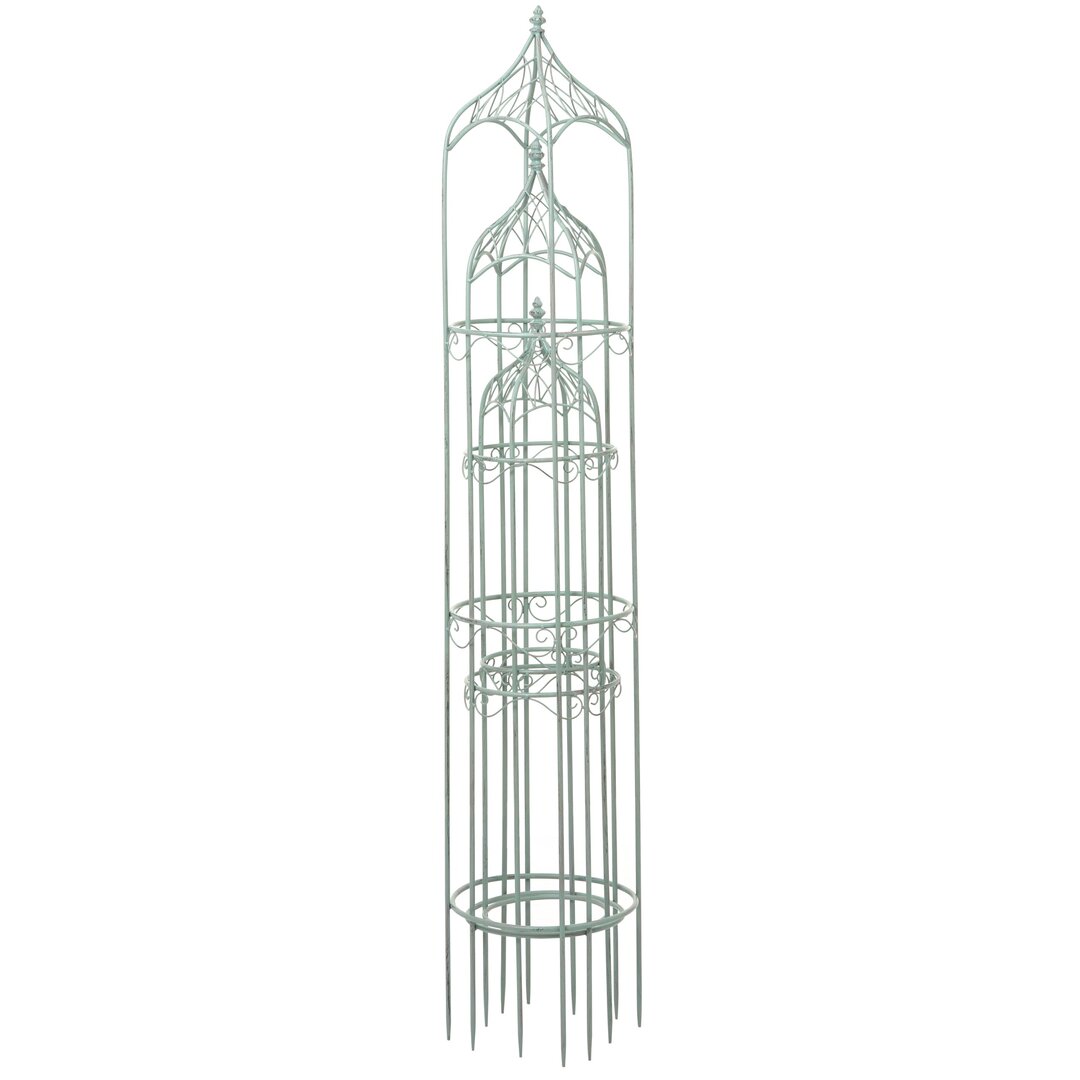 3Er Set Rankhilfe MCW-H90, Rankgitter Rosensäule Staudenstütze, Metall Höhe 162/140/114Cm Rund Antik-Grün