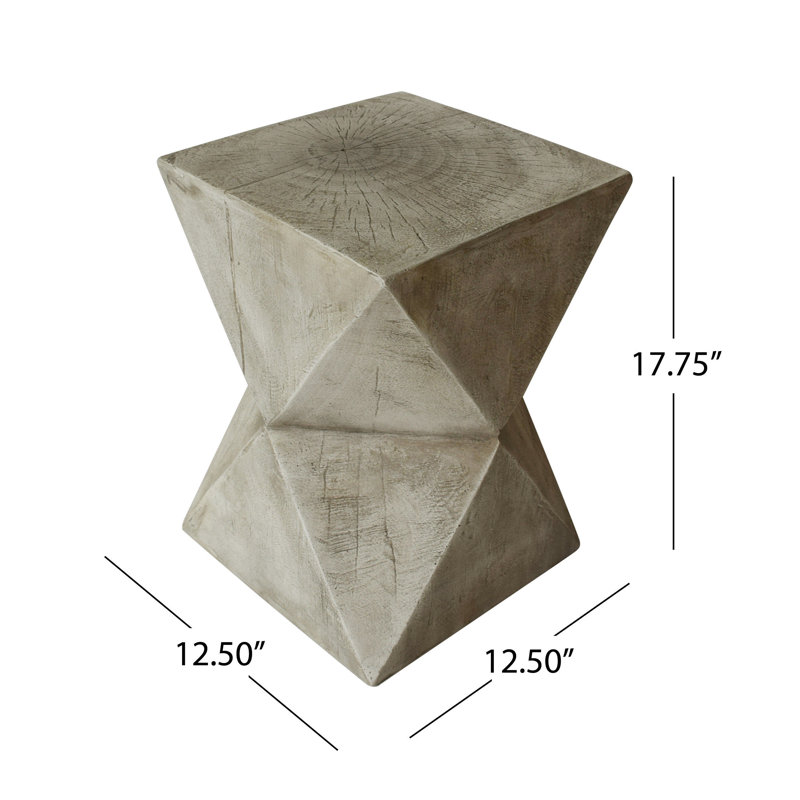 Manuel Light Gray Lightweight Concrete Hourglass Accent Table