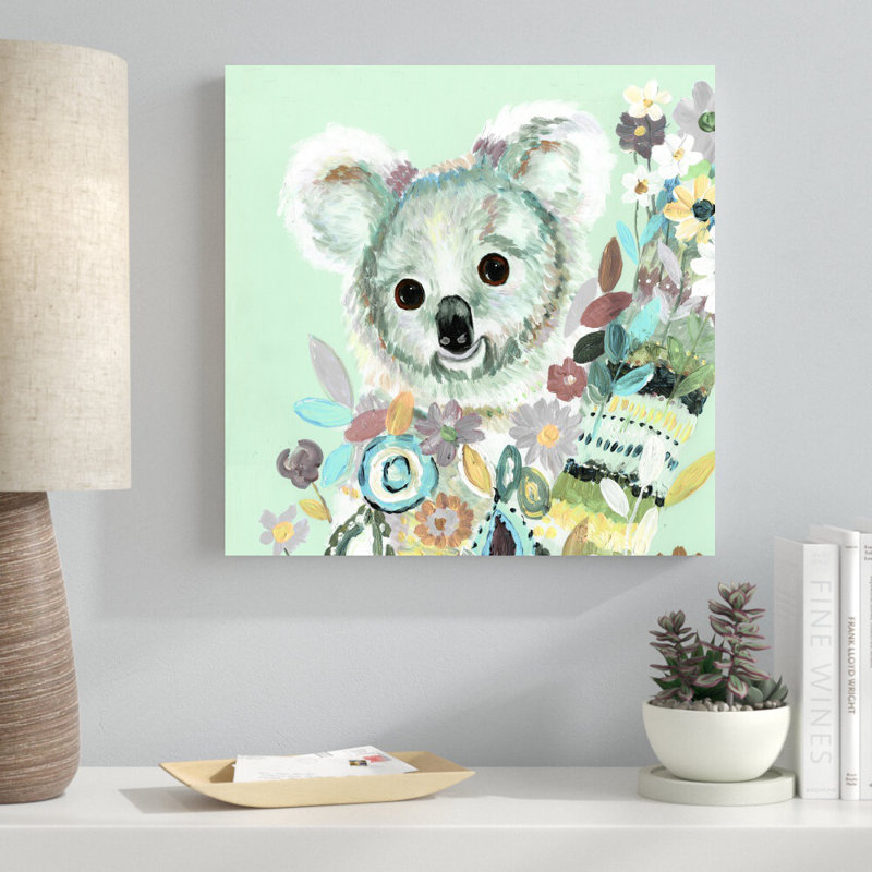 Mignon koala - peinture sur toile tendue, H 20 po x l 20 po