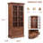 Anetta 79" Display China Cabinet Liquor Curio Cabinet, Mid Century Modern Wooden Tall Kitchen 