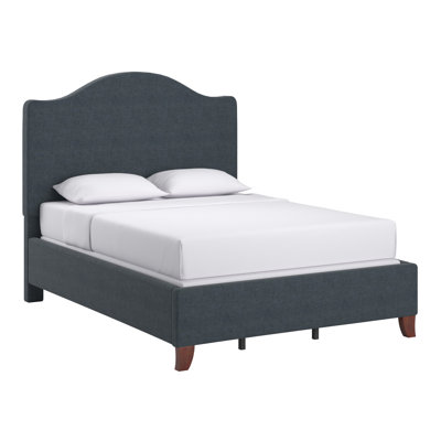 Herning Upholstered Slat Bed With Curved Headboard - Queen Size